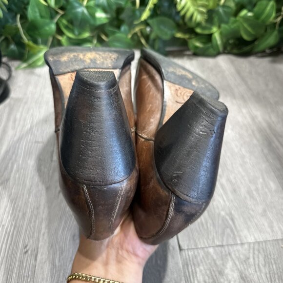 Lucchese Charlie Horse Women's Mules 7.5 B Western Brown Leather - Picture 8 of 10